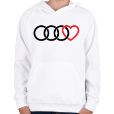 PRINTFASHION Audi szerelem - Gyerek kapucnis pulóver - Fehér gyerek pulóver, kardigán
