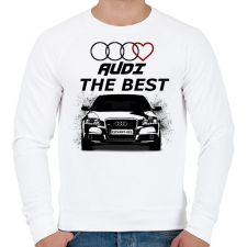 PRINTFASHION AUDI THE BEST - Férfi pulóver - Fehér férfi pulóver, kardigán