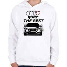 PRINTFASHION AUDI THE BEST - Gyerek kapucnis pulóver - Fehér
