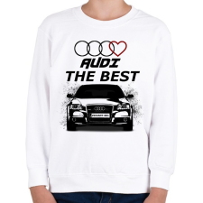 PRINTFASHION AUDI THE BEST - Gyerek pulóver - Fehér gyerek pulóver, kardigán