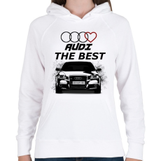 PRINTFASHION AUDI THE BEST - Női kapucnis pulóver - Fehér