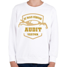 PRINTFASHION Audis sofőr - Gyerek pulóver - Fehér gyerek pulóver, kardigán