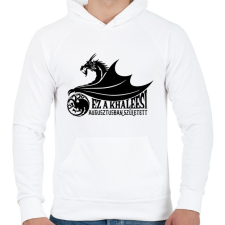 PRINTFASHION Augusztus - Férfi kapucnis pulóver - Fehér férfi pulóver, kardigán