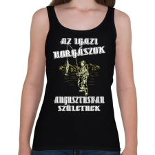 PRINTFASHION Augusztusi horgász - Női atléta - Fekete női trikó