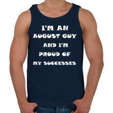 PRINTFASHION Augusztusi vagyok és büszke vagyok a sikereimre - Férfi atléta - Sötétkék