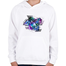 PRINTFASHION Auróra kockaszett - Gyerek kapucnis pulóver - Fehér