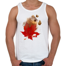 PRINTFASHION Autmn leaf - Férfi atléta - Fehér
