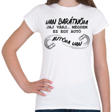 PRINTFASHION Autó barátnő - Női póló - Fehér női póló