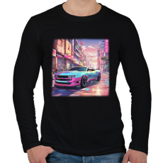 PRINTFASHION autó - Férfi hosszú ujjú póló - Fekete