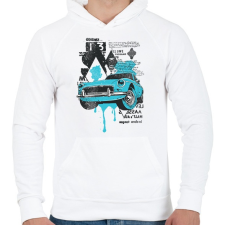 PRINTFASHION Autó  - Férfi kapucnis pulóver - Fehér férfi pulóver, kardigán