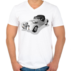 PRINTFASHION Autó - Férfi V-nyakú póló - Fehér