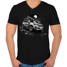 PRINTFASHION Autó - Férfi V-nyakú póló - Fekete férfi póló