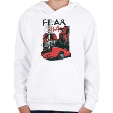 PRINTFASHION Autó  - Gyerek kapucnis pulóver - Fehér gyerek pulóver, kardigán