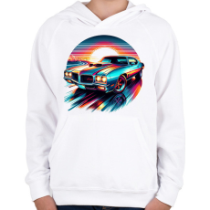 PRINTFASHION Autó - Gyerek kapucnis pulóver - Fehér