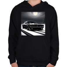PRINTFASHION autó - Gyerek kapucnis pulóver - Fekete