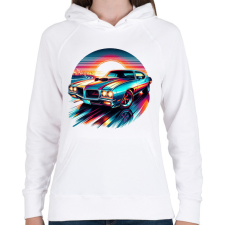 PRINTFASHION Autó - Női kapucnis pulóver - Fehér női pulóver, kardigán