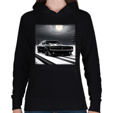 PRINTFASHION autó - Női kapucnis pulóver - Fekete női pulóver, kardigán