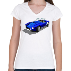 PRINTFASHION Autó - Női V-nyakú póló - Fehér