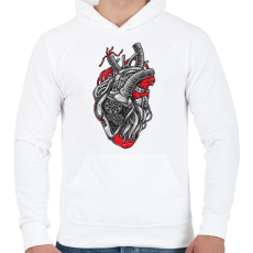 PRINTFASHION Autó szív - Férfi kapucnis pulóver - Fehér