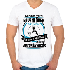 PRINTFASHION Autófényező születésnap - Férfi V-nyakú póló - Fehér férfi póló