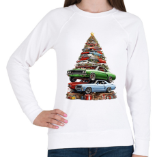 PRINTFASHION Autós karácsonyfa - Női pulóver - Fehér