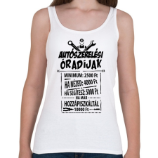 PRINTFASHION Autószerelés óradíjak - Női atléta - Fehér női trikó
