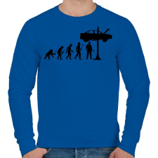 PRINTFASHION Autószerelő evolúció - Férfi pulóver - Királykék férfi pulóver, kardigán