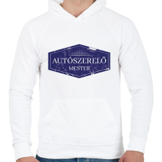PRINTFASHION Autószerelő mester - Férfi kapucnis pulóver - Fehér