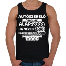 PRINTFASHION Autószerelő óradíjak - Férfi atléta - Fekete