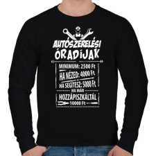 PRINTFASHION Autószerelő óradíjak - Férfi pulóver - Fekete férfi pulóver, kardigán