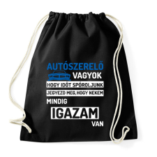PRINTFASHION AUTÓSZERELŐ VAGYOK... - Sportzsák, Tornazsák - Fekete tornazsák
