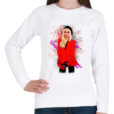 PRINTFASHION ava max 3 - Női pulóver - Fehér női pulóver, kardigán