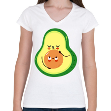 PRINTFASHION Avokádó anyuka - Női V-nyakú póló - Fehér női póló