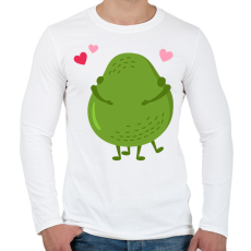 PRINTFASHION Avokádó love - Férfi hosszú ujjú póló - Fehér