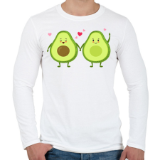PRINTFASHION Avokádó pár - Férfi hosszú ujjú póló - Fehér férfi póló
