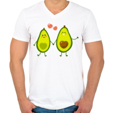 PRINTFASHION Avokádó pár - Férfi V-nyakú póló - Fehér