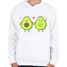 PRINTFASHION Avokádó pár - Gyerek kapucnis pulóver - Fehér