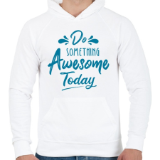 PRINTFASHION Awesome - Férfi kapucnis pulóver - Fehér férfi pulóver, kardigán
