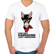 PRINTFASHION Awesome - Férfi V-nyakú póló - Fehér