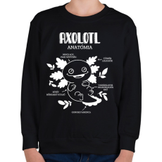 PRINTFASHION Axolotl anatómia - Gyerek pulóver - Fekete