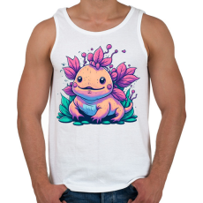 PRINTFASHION Axolotl - Férfi atléta - Fehér