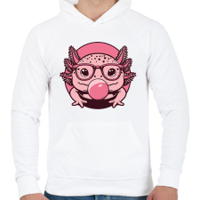 PRINTFASHION Axolotl - Férfi kapucnis pulóver - Fehér férfi pulóver, kardigán