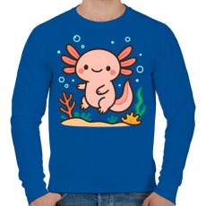 PRINTFASHION Axolotl - Férfi pulóver - Királykék