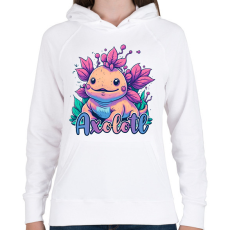 PRINTFASHION Axolotl - Női kapucnis pulóver - Fehér