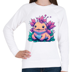 PRINTFASHION Axolotl - Női pulóver - Fehér