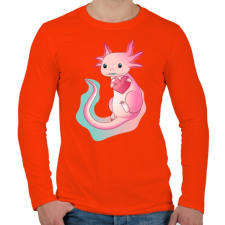 PRINTFASHION Axolotl szivecskével - Férfi hosszú ujjú póló - Narancs férfi póló