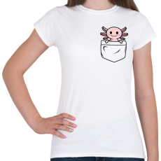 PRINTFASHION Axolotl zsebben - Női póló - Fehér