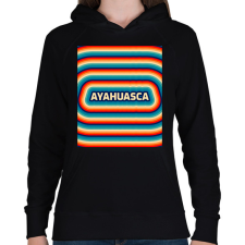 PRINTFASHION AYAHUASCA - Női kapucnis pulóver - Fekete női pulóver, kardigán