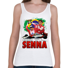 PRINTFASHION Ayrton Senna - Női atléta - Fehér női trikó