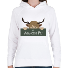 PRINTFASHION Az agancsos fiú - Női kapucnis pulóver - Fehér női pulóver, kardigán